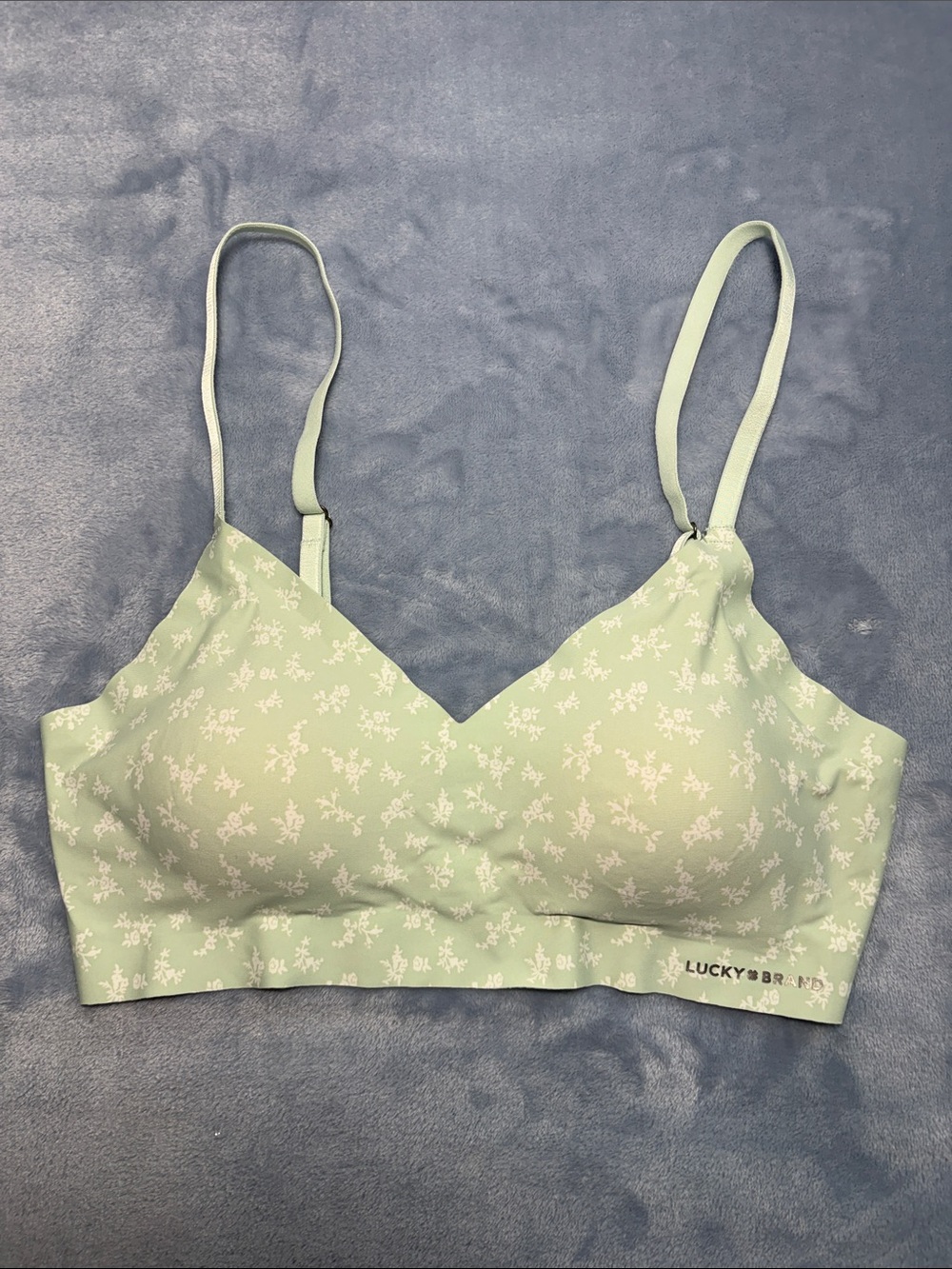 Lucky Brand Light Mint Floral Wireless Bralette
